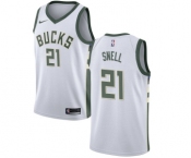 Youth Nike Milwaukee Bucks #21 Tony Snell Swingman White Home NBA Jersey - Association Edition
