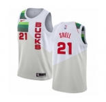 Youth Nike Milwaukee Bucks #21 Tony Snell White Swingman Jersey - Earned Edition