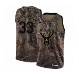 Youth Nike Milwaukee Bucks #33 Kareem Abdul-Jabbar Swingman Camo Realtree Collection NBA Jersey