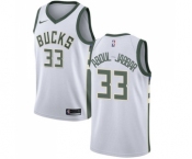 Youth Nike Milwaukee Bucks #33 Kareem Abdul-Jabbar Swingman White Home NBA Jersey - Association Edition