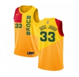 Youth Nike Milwaukee Bucks #33 Kareem Abdul-Jabbar Swingman Yellow NBA Jersey - City Edition
