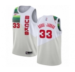 Youth Nike Milwaukee Bucks #33 Kareem Abdul-Jabbar White Swingman Jersey - Earned Edition