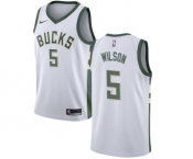 Youth Nike Milwaukee Bucks #5 D. J. Wilson Swingman White Home NBA Jersey - Association Edition