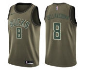 Youth Nike Milwaukee Bucks #8 Matthew Dellavedova Swingman Green Salute to Service NBA Jersey