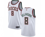 Youth Nike Milwaukee Bucks #8 Matthew Dellavedova Swingman White Fashion Hardwood Classics NBA Jersey