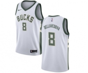 Youth Nike Milwaukee Bucks #8 Matthew Dellavedova Swingman White Home NBA Jersey - Association Edition