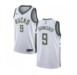 Youth Nike Milwaukee Bucks #9 Donte DiVincenzo Swingman White NBA Jersey - Association Edition