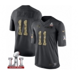 Men's Nike New England Patriots #11 Julian Edelman Limited Black 2016 Salute to Service Super Bowl LI 51 NFL Jersey