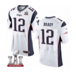 Men's Nike New England Patriots #12 Tom Brady Elite White Super Bowl LI 51 NFL Jersey