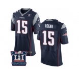 Men's Nike New England Patriots #15 Chris Hogan Elite Navy Blue Team Color Super Bowl LI Champions NFL Jersey
