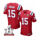 Men's Nike New England Patriots #15 Chris Hogan Elite Red Alternate Super Bowl LI 51 NFL Jersey