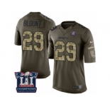 Men's Nike New England Patriots #29 LeGarrette Blount Limited Green Salute to Service Super Bowl LI Champions NFL Jersey