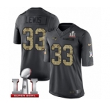 Men's Nike New England Patriots #33 Dion Lewis Limited Black 2016 Salute to Service Super Bowl LI 51 NFL Jersey