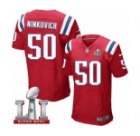 Men's Nike New England Patriots #50 Rob Ninkovich Elite Red Alternate Super Bowl LI 51 NFL Jersey