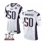 Men's Nike New England Patriots #50 Rob Ninkovich Elite White Super Bowl LI 51 NFL Jersey