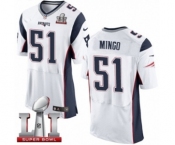 Men's Nike New England Patriots #51 Barkevious Mingo Elite White Super Bowl LI 51 NFL Jersey