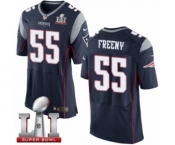 Men's Nike New England Patriots #55 Jonathan Freeny Elite Navy Blue Team Color Super Bowl LI 51 NFL Jersey