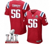 Men's Nike New England Patriots #56 Andre Tippett Elite Red Alternate Super Bowl LI 51 NFL Jersey