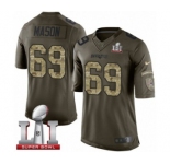 Men's Nike New England Patriots #69 Shaq Mason Limited Green Salute to Service Super Bowl LI 51 NFL Jersey