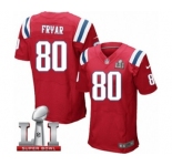 Men's Nike New England Patriots #80 Irving Fryar Elite Red Alternate Super Bowl LI 51 NFL Jersey