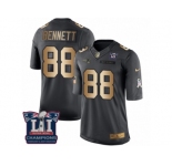 Men's Nike New England Patriots #88 Martellus Bennett Limited Black Gold Salute to Service Super Bowl LI Champions NFL Jersey