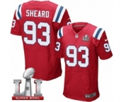 Men's Nike New England Patriots #93 Jabaal Sheard Elite Red Alternate Super Bowl LI 51 NFL Jersey