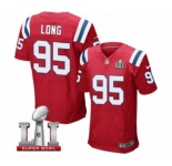 Men's Nike New England Patriots #95 Chris Long Elite Red Alternate Super Bowl LI 51 NFL Jersey