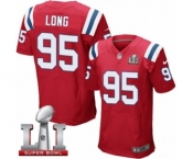 Men's Nike New England Patriots #95 Chris Long Elite Red Alternate Super Bowl LI 51 NFL Jersey