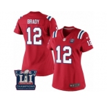 Women's Nike New England Patriots #12 Tom Brady Red Alternate Super Bowl LI Champions NFL Jersey