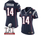 Women's Nike New England Patriots #14 Steve Grogan Elite Navy Blue Team Color Super Bowl LI 51 NFL Jersey