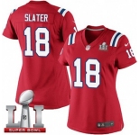 Women's Nike New England Patriots #18 Matthew Slater Elite Red Alternate Super Bowl LI 51 NFL Jersey