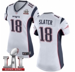 Women's Nike New England Patriots #18 Matthew Slater Elite White Super Bowl LI 51 NFL Jersey