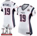 Women's Nike New England Patriots #19 Malcolm Mitchell Elite White Super Bowl LI 51 NFL Jersey