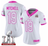 Women's Nike New England Patriots #19 Malcolm Mitchell Limited White-Pink Rush Fashion Super Bowl LI 51 NFL Jersey