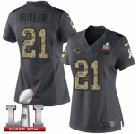 Women's Nike New England Patriots #21 Malcolm Butler Limited Black 2016 Salute to Service Super Bowl LI 51 NFL Jersey
