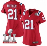 Women's Nike New England Patriots #21 Malcolm Butler Limited Red Alternate Super Bowl LI 51 NFL Jersey