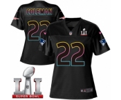 Women's Nike New England Patriots #22 Justin Coleman Game Black Fashion Super Bowl LI 51 NFL Jersey
