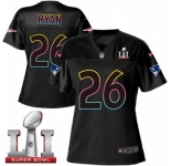 Women's Nike New England Patriots #26 Logan Ryan Game Black Fashion Super Bowl LI 51 NFL Jersey