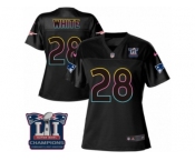 Women's Nike New England Patriots #28 James White Game Black Fashion Super Bowl LI Champions NFL Jersey
