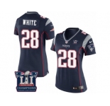 Women's Nike New England Patriots #28 James White Navy Blue Team Color Super Bowl LI Champions NFL Jersey