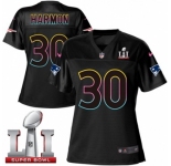 Women's Nike New England Patriots #30 Duron Harmon Game Black Fashion Super Bowl LI 51 NFL Jersey