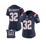 Women's Nike New England Patriots #32 Devin McCourty Limited Navy Blue Rush Super Bowl LI Champions NFL Jersey