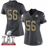 Women's Nike New England Patriots #56 Andre Tippett Limited Black 2016 Salute to Service Super Bowl LI 51 NFL Jersey