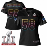 Women's Nike New England Patriots #58 Shea McClellin Game Black Fashion Super Bowl LI 51 NFL Jersey