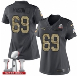 Women's Nike New England Patriots #69 Shaq Mason Limited Black 2016 Salute to Service Super Bowl LI 51 NFL Jersey