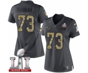 Women's Nike New England Patriots #73 John Hannah Limited Black 2016 Salute to Service Super Bowl LI 51 NFL Jersey
