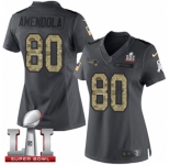 Women's Nike New England Patriots #80 Danny Amendola Limited Black 2016 Salute to Service Super Bowl LI 51 NFL Jersey