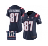 Women's Nike New England Patriots #87 Rob Gronkowski Limited Navy Blue Rush Super Bowl LI Champions NFL Jersey