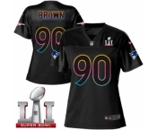 Women's Nike New England Patriots #90 Malcom Brown Game Black Fashion Super Bowl LI 51 NFL Jersey