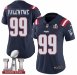Women's Nike New England Patriots #99 Vincent Valentine Limited Navy Blue Rush Super Bowl LI 51 NFL Jersey